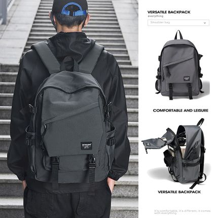 背包男士双肩包简约大容量书包男大学生通勤笔记本电脑包旅行包女