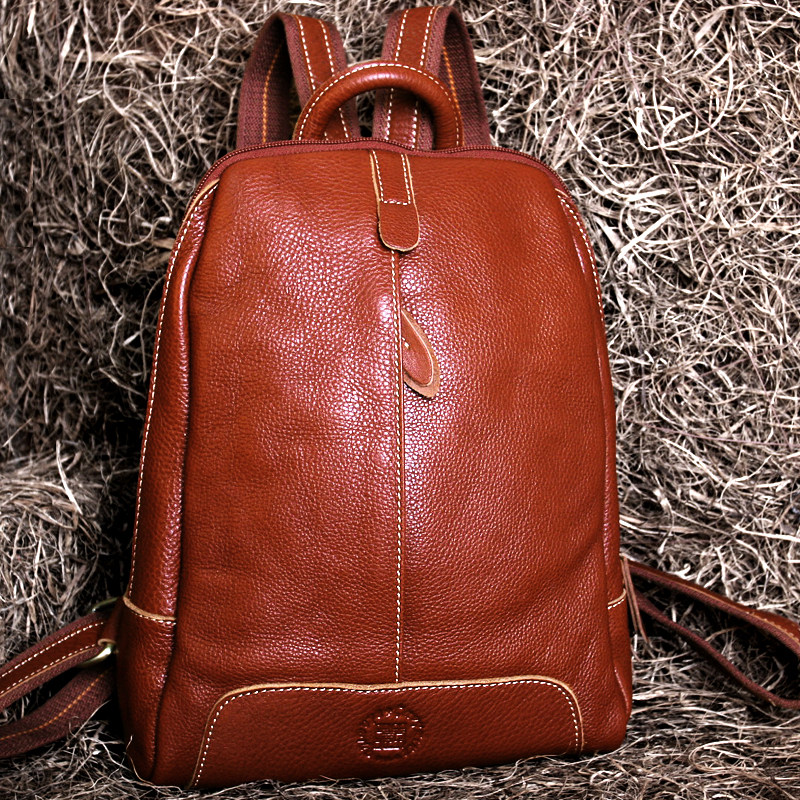 藏皮客女包学院风黑色双肩包女真皮韩版潮简约休闲头层牛皮小背包