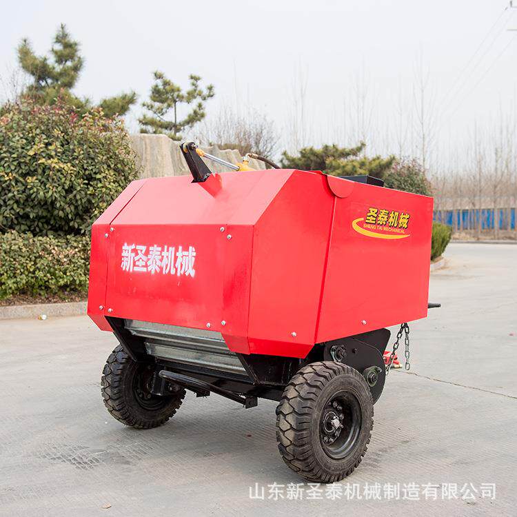 麦草捡拾打捆机拖拉机牵引式麦秸打捆机工作视频稻草打包机