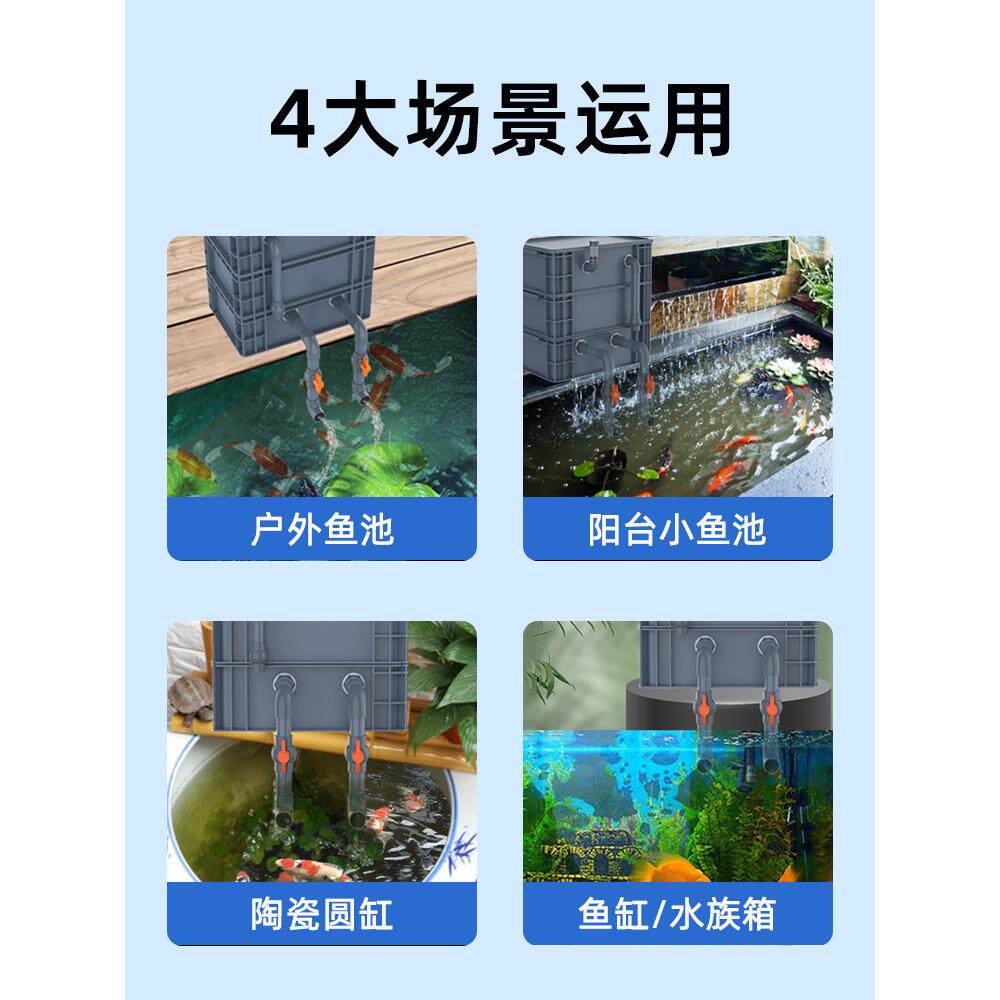 鱼池鱼缸周转箱箱过滤箱养乌龟水循环过滤系统水族箱过滤器滴流盒