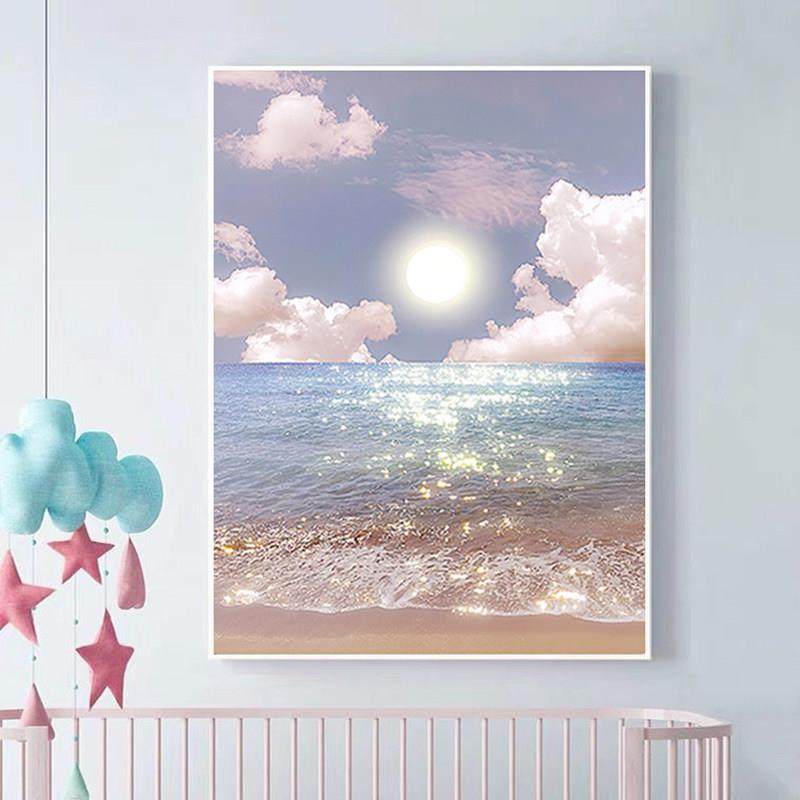 2025新款风景钻石画客厅海边日出5d满钻卧室简约手工点贴钻十字绣,居家布艺,钻石绣,淘宝优惠券,粉丝福利购,淘宝优惠卷