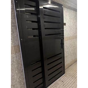 304不锈钢香港公居屋推拉防盗趟门入户电子识别智能锁闸家用铁门