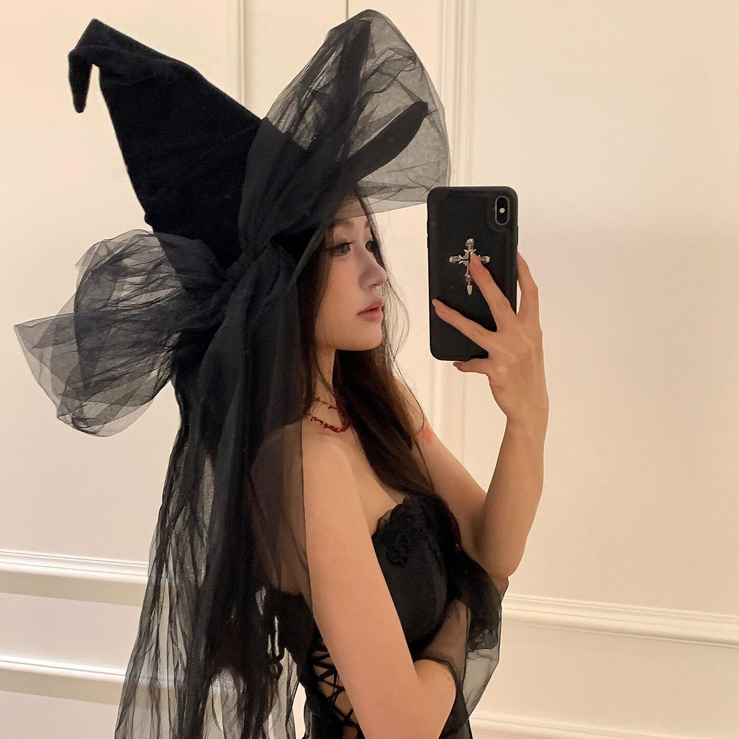 万圣节女巫帽子cos服装扮道具穿