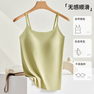 薄款 吊带内衣女带胸垫一体免穿文胸内搭打底外穿抹胸夏季 美背背心