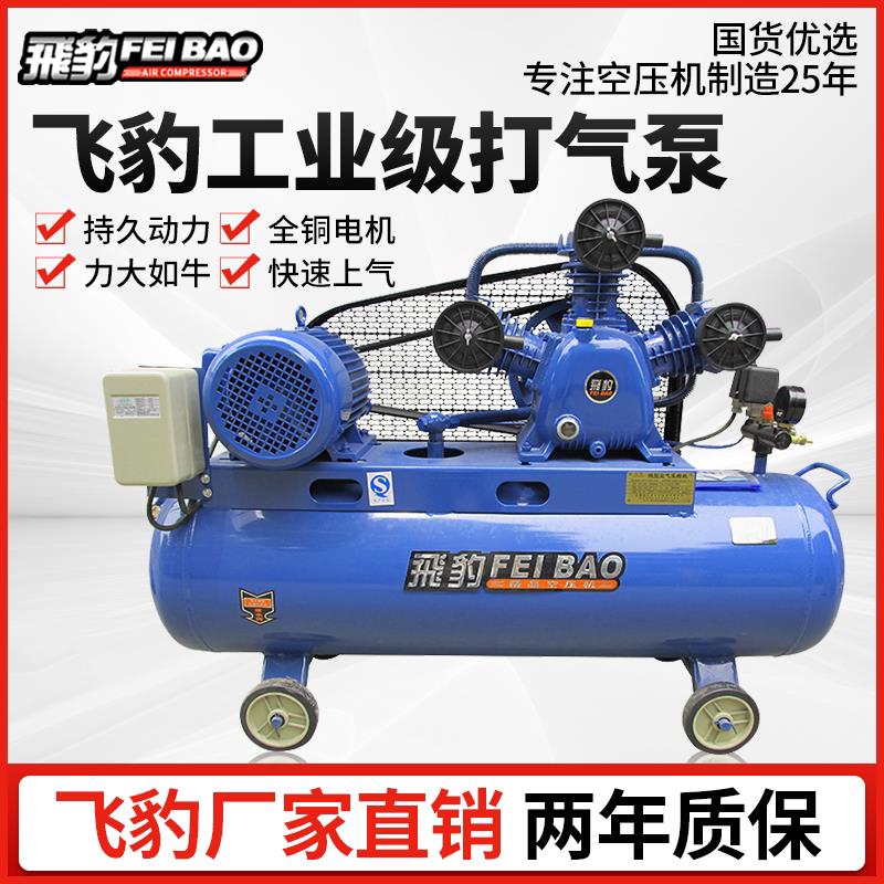 飞豹空压机大型380V工业级高压气泵220V打气泵汽修喷漆空气压缩机