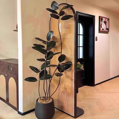 中复古实木屏风隔断玄关置物花架客厅入户卧室可移动沙发柜遮挡墙