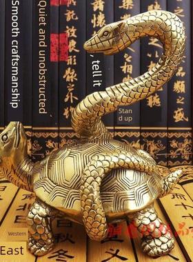 大号纯铜玄武铜龟蛇玄武神兽龙龟客厅摆件北方四神家居摆设饰品铜