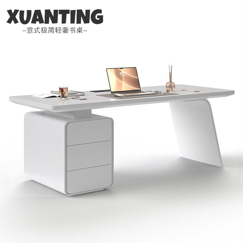 意式极简轻奢书桌烤漆简约现代美容院办公电脑桌口腔医美咨 咨询