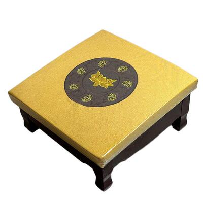 纯实木四脚真皮拜席，床垫跪凳，家用拜凳