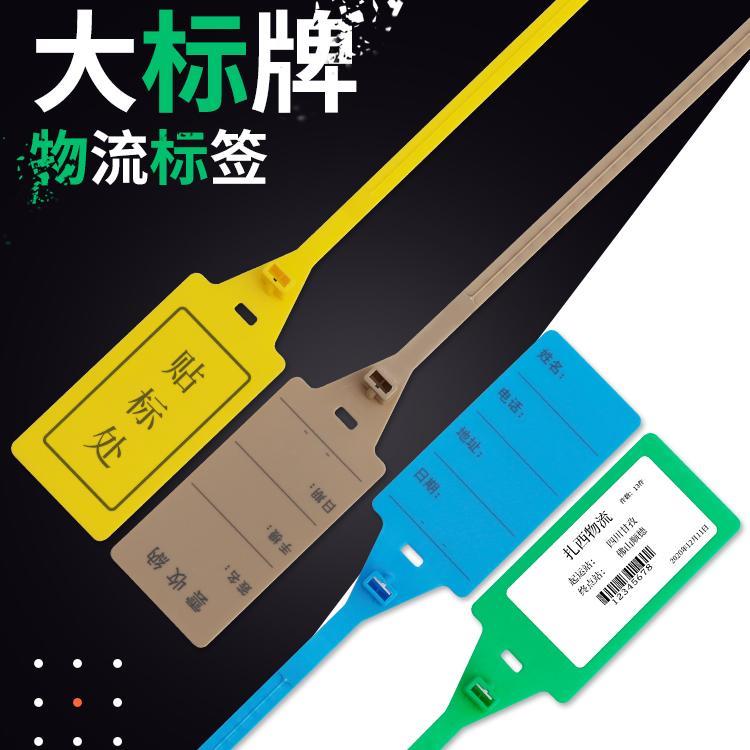 一次性塑料标牌送检封条集装箱仓储物流标签加大扎带封签防拆扣