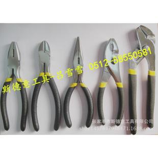 5件套组合10寸水泵8寸鲤鱼钢丝钳尖斜嘴钳子五金手动工具双色沾塑