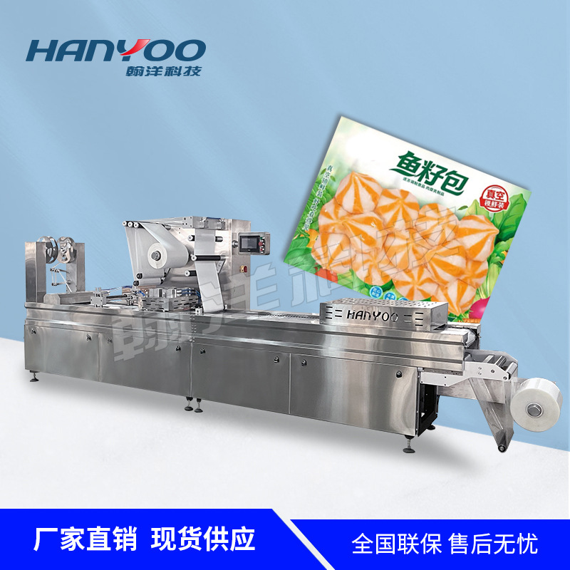 江苏翰洋 鱼丸虾丸肉丸拉伸膜真空包装机 火锅海鲜抽空真空封口机