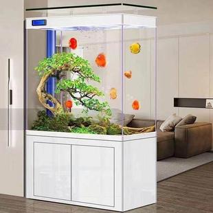 超白玻璃方形鱼缸客厅屏风隔断新型无管件底部过滤生态家用无更换