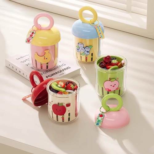 水果杯外带高颜值家用带叉可沥水可携式食品级沙拉杯上班族早餐杯