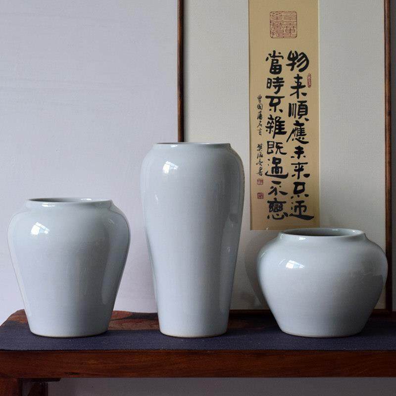 中式白色陶瓷花瓶现代简约客厅餐桌样板房玄关装饰摆件插花器套装,家居饰品,花瓶,淘宝优惠券,粉丝福利购,淘宝优惠卷