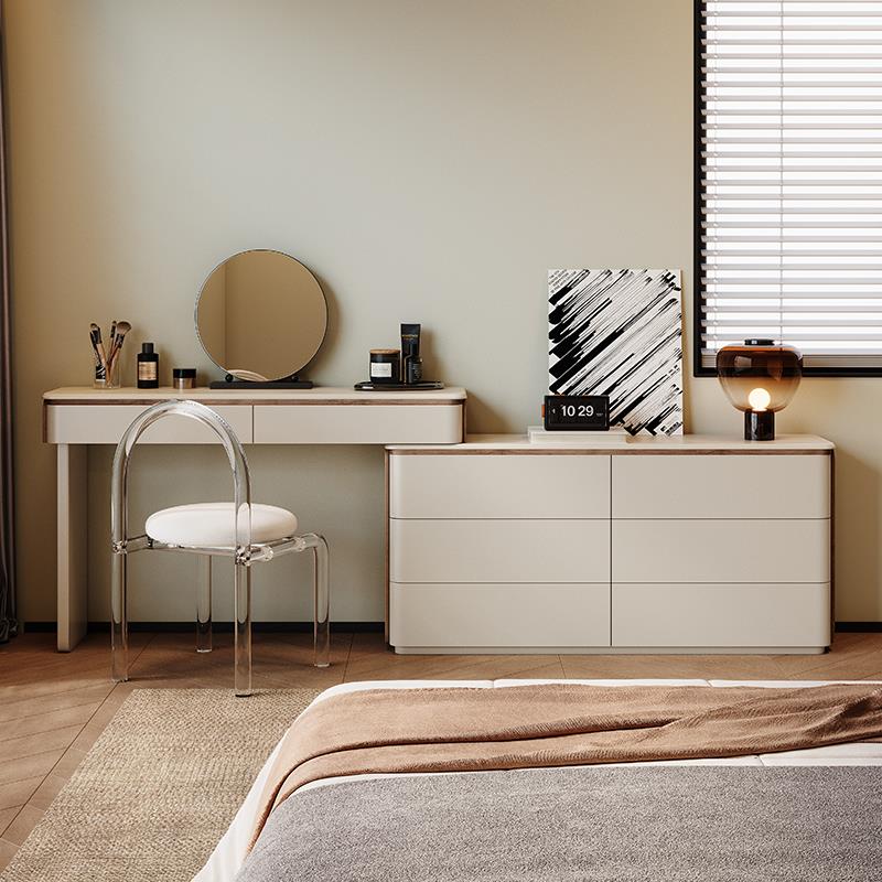 35cm宽化妆台斗柜一体2025新款轻奢卧室床尾柜现代简约化妆桌实木