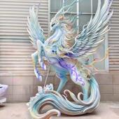 泡沫雕塑大型天马彷真动物雕塑户外景观装 饰品摆件卡通人物造型