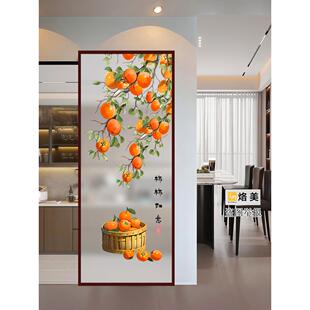 中式红木色极窄钛镁铝合金门厕所无轨道幽灵门厨房单扇推拉门定制