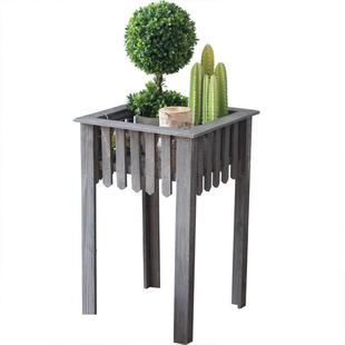 木质花架落地组合收纳置物架花器花盆阳台花园角落装饰杂货覆古