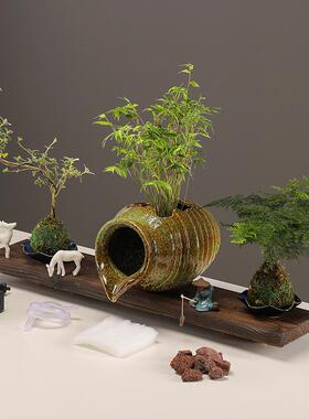 循环流水陶罐古法养鱼庭院鱼缸造景摆件阳台室外鱼池造景全套组合