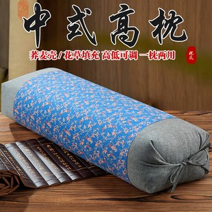 全荞麦壳枕头成人大号荞麦皮枕芯护颈枕不塌陷可调节方形高硬枕头