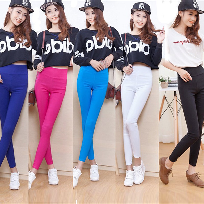 夏天打底裤外穿紧身大码高弹力小脚裤显瘦加长裤妈妈薄款高腰女