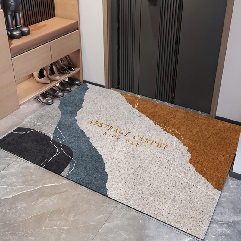 轻奢入户门地垫蹭土丝圈脚垫家用大E门口防滑地毯垫进门厅玄关垫