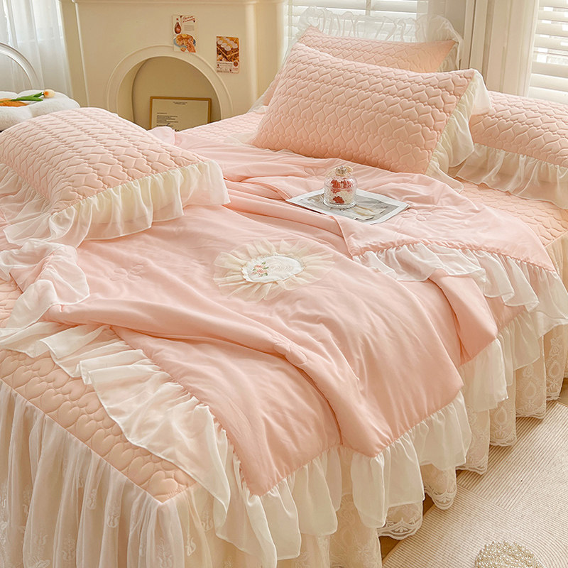 床裙款乳胶凉席夏被四件套公主风夏季冰丝席可机洗夏凉被空调软席,床上用品,乳胶席,淘宝优惠券,粉丝福利购,淘宝优惠卷