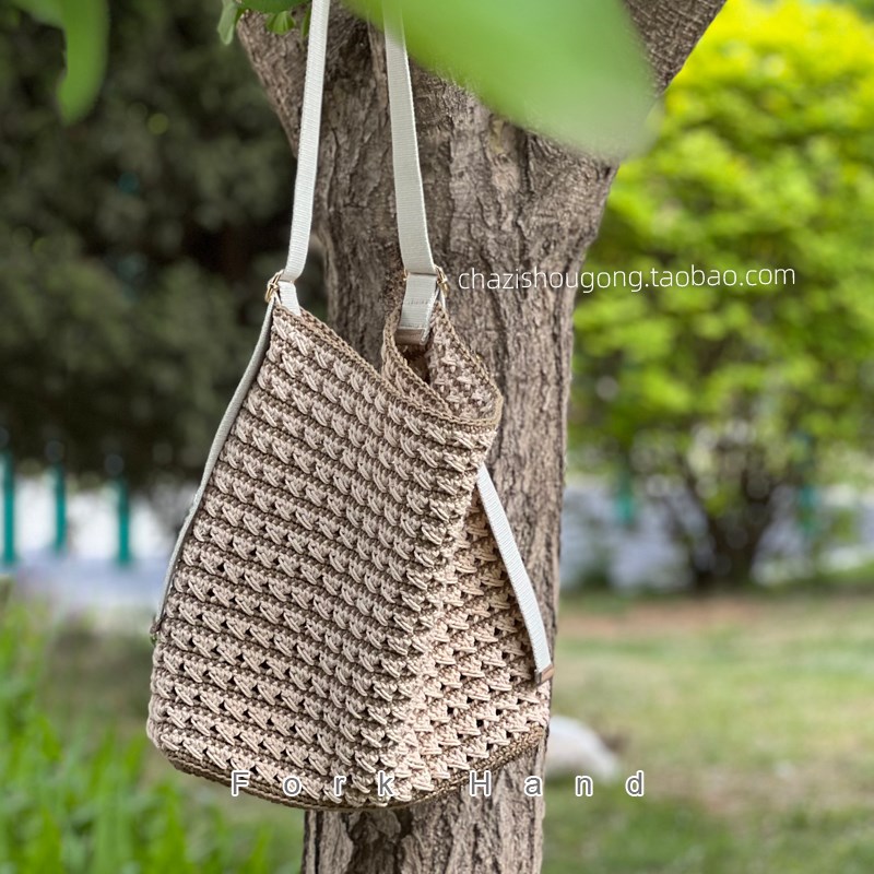 钩针休闲慵懒包单肩包配件钩针包布包织带包带可调节单肩斜跨背带