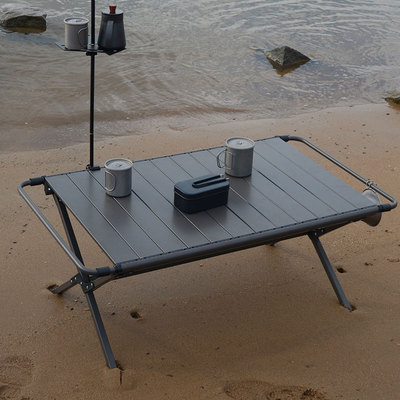 户外露营可折叠桌子野营烧烤铝合金超轻量化蛋卷桌便携式野餐野外