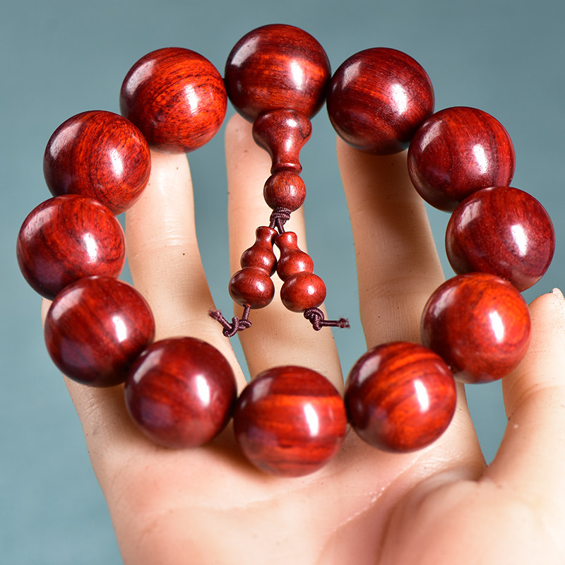 赞比亚非洲老料小叶紫檀手串沉水20血檀木男女佛珠手链08文玩念珠