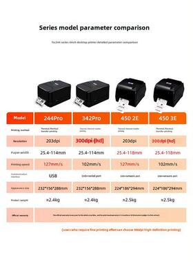 Tsc打印机标签Ttp-244 Pro 342Pro条形码不干胶热敏纸服装标签