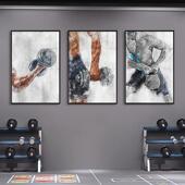 饰画 运动励志挂画 覆古工业风格 健身房装 健身工作室宣传 减肥