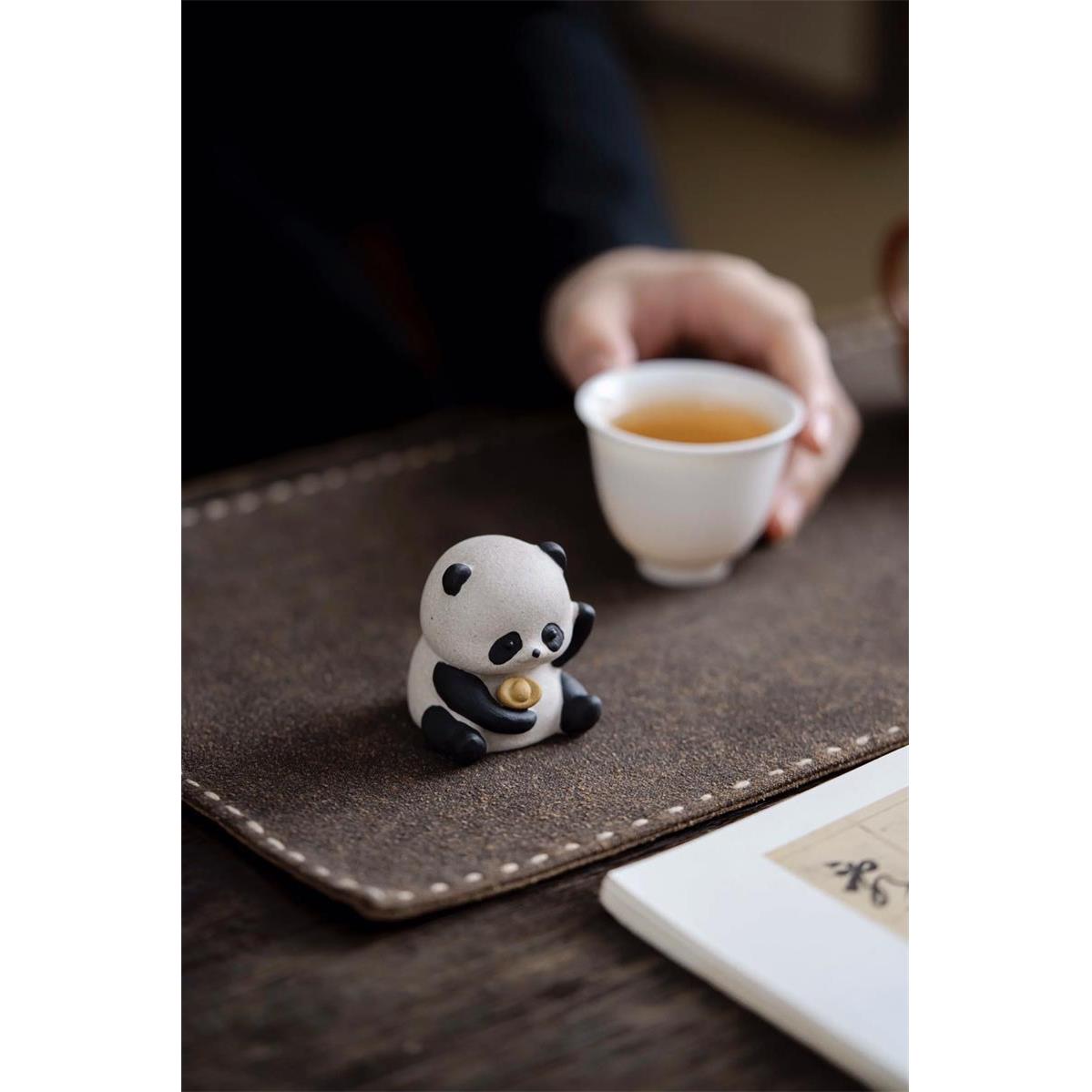 大熊猫茶宠摆件可爱茶台小摆件