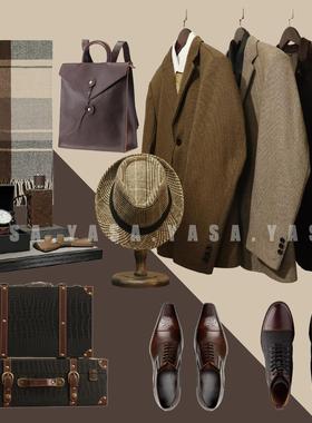 YASA【覆古男士衣柜】样板间衣帽间怀旧绅士软装展示皮鞋西服礼帽