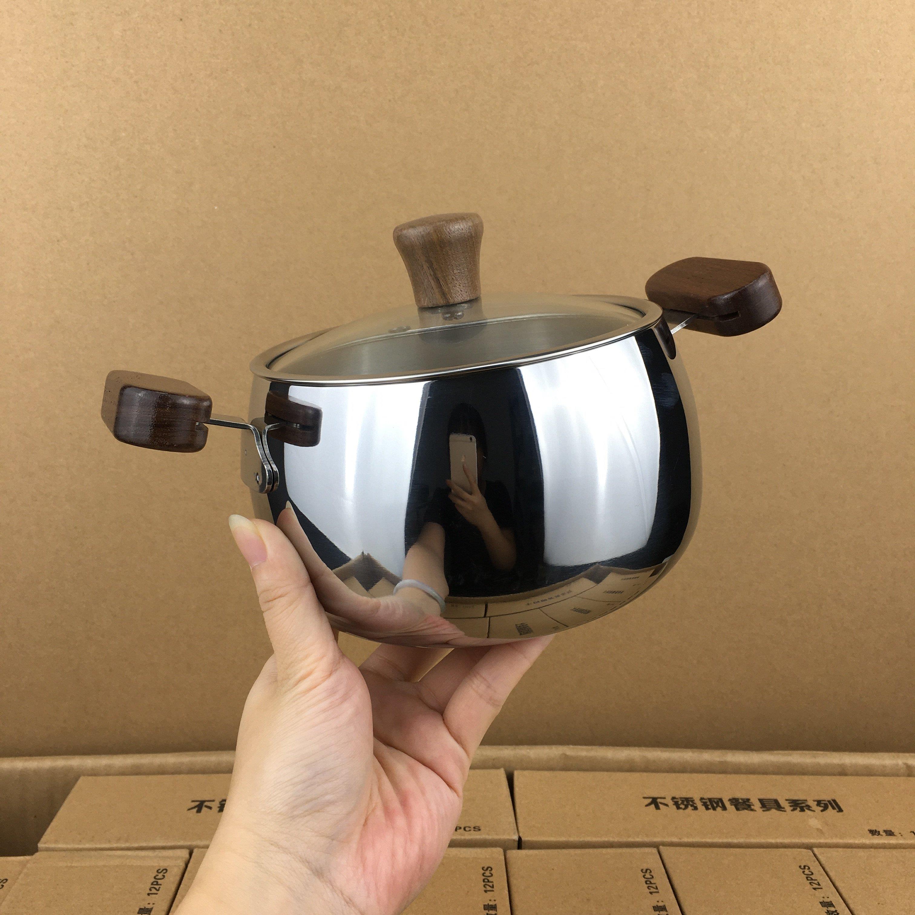 316不锈钢小汤锅家用迷你炖锅双耳加厚煮锅燃气电磁炉专用小锅