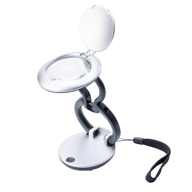 台式放大镜带灯维修用高清便携式随身携带老人阅读鉴定支架可折叠