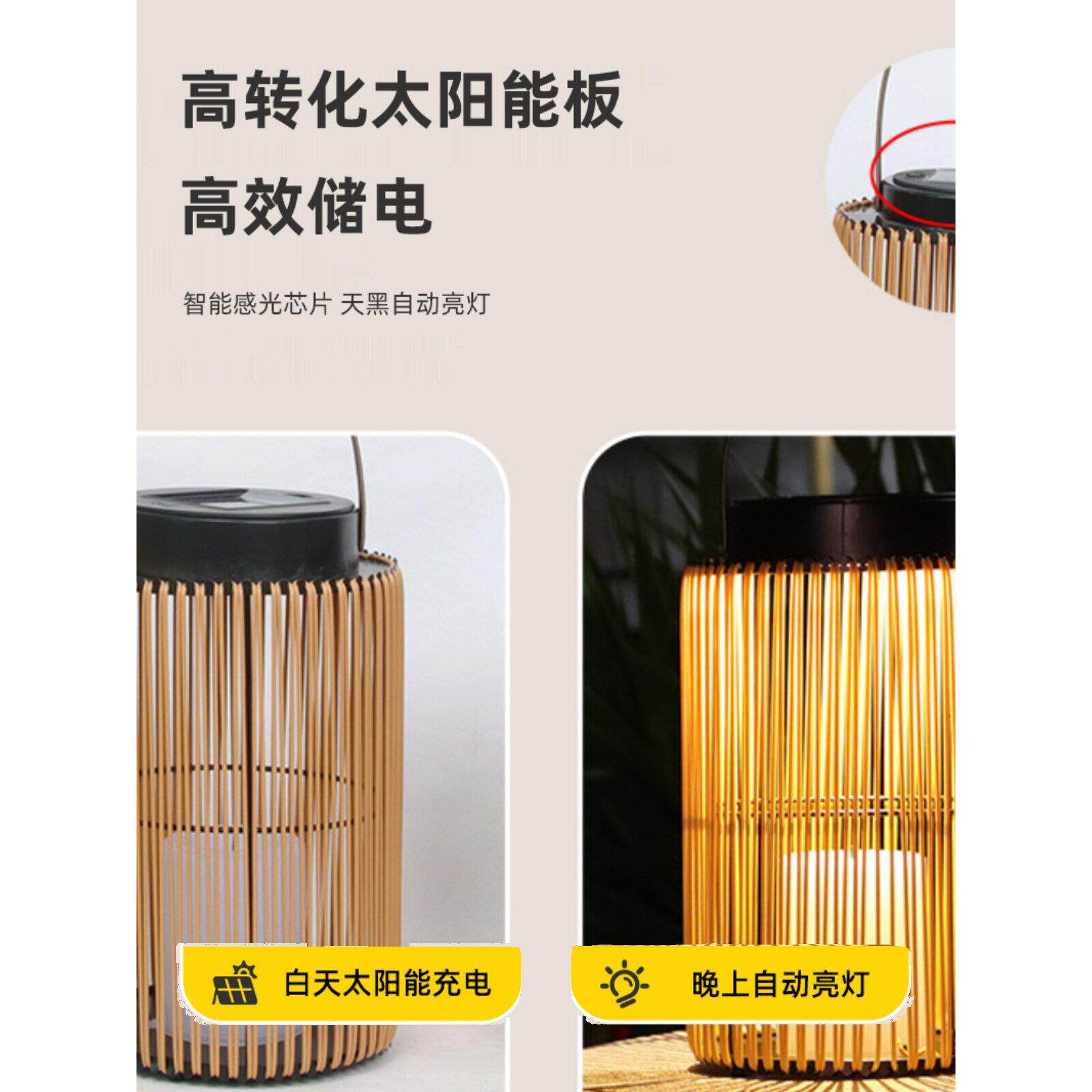 新型太阳能花园灯现代简易露台花园阳台草坪灯落地式便携式户外大