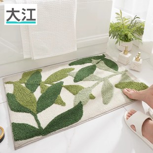 大江植绒地垫速干l家用卫生间门口地毯浴室防滑吸水加厚脚垫子耐