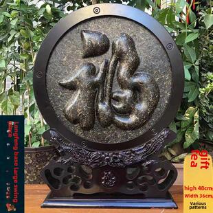 普洱茶工艺茶礼品茶雕祝福字展览宏观画面立功招财进宝办公家居摆