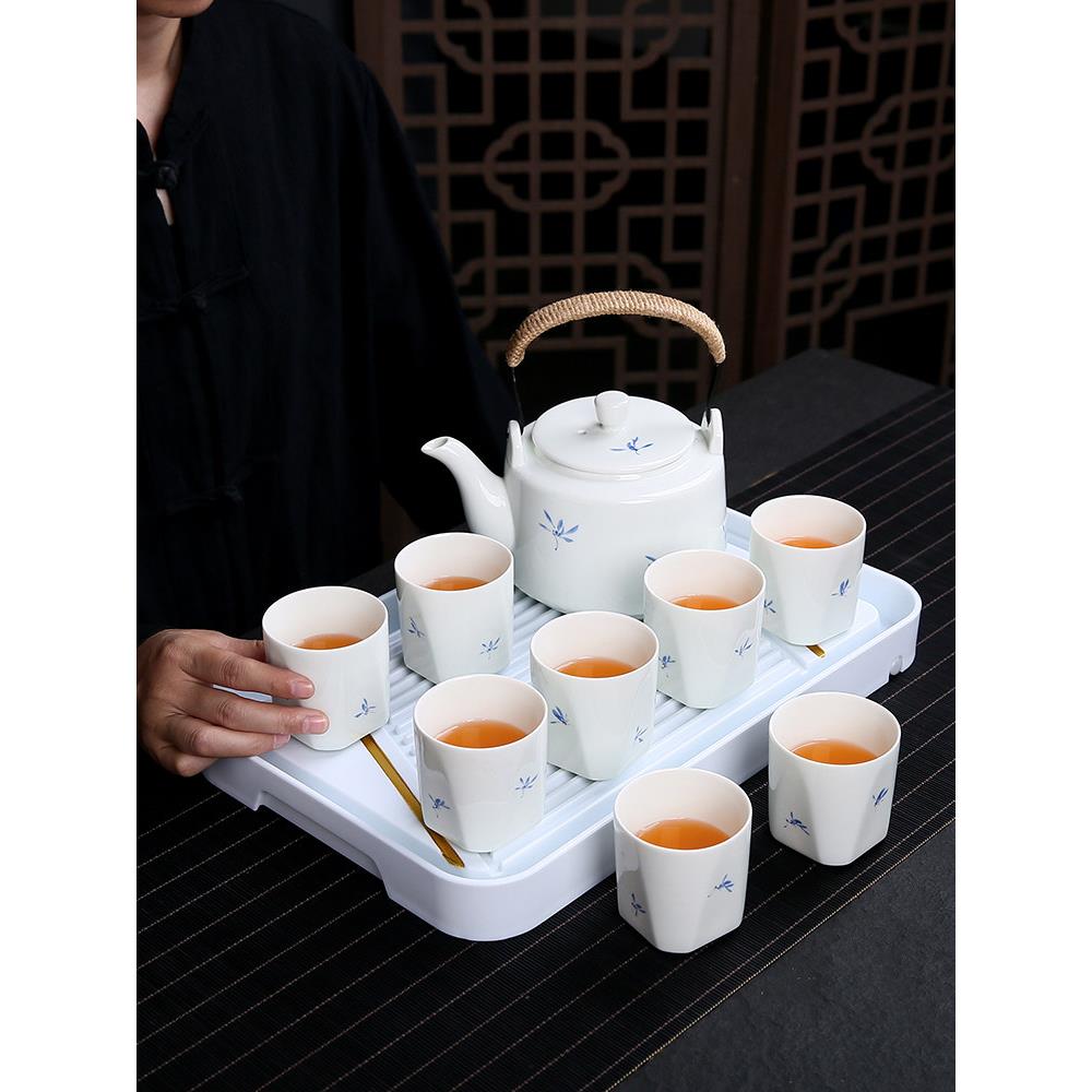 小清新青花茶壶提梁壶带过滤泡茶壶家用功夫茶具陶瓷茶水壶泡茶器