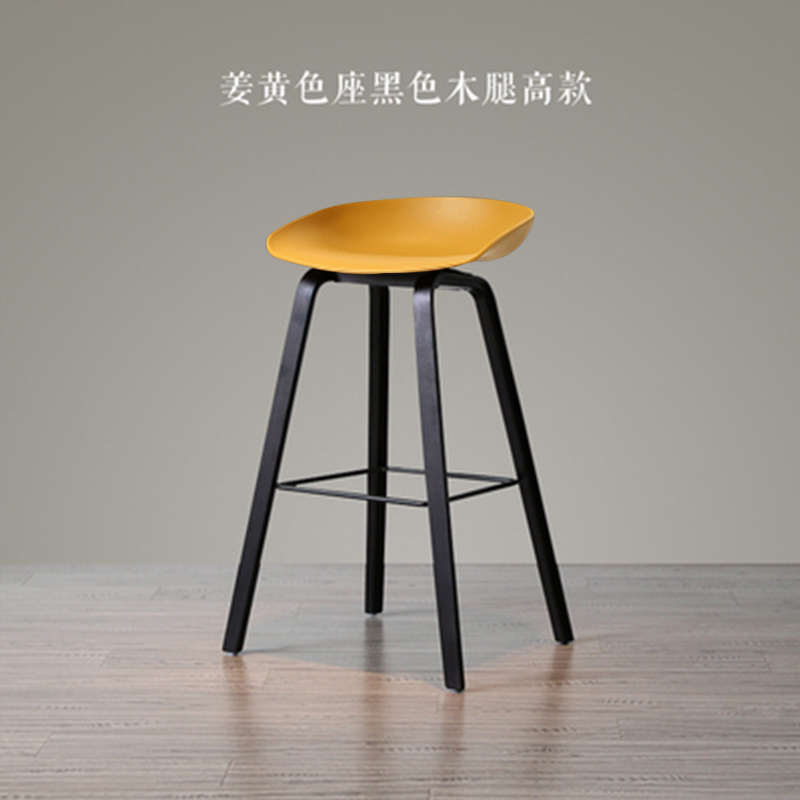 吧台酒吧椅简约吧凳子实木高脚现代前台凳椅北欧V椅家用高椅创意