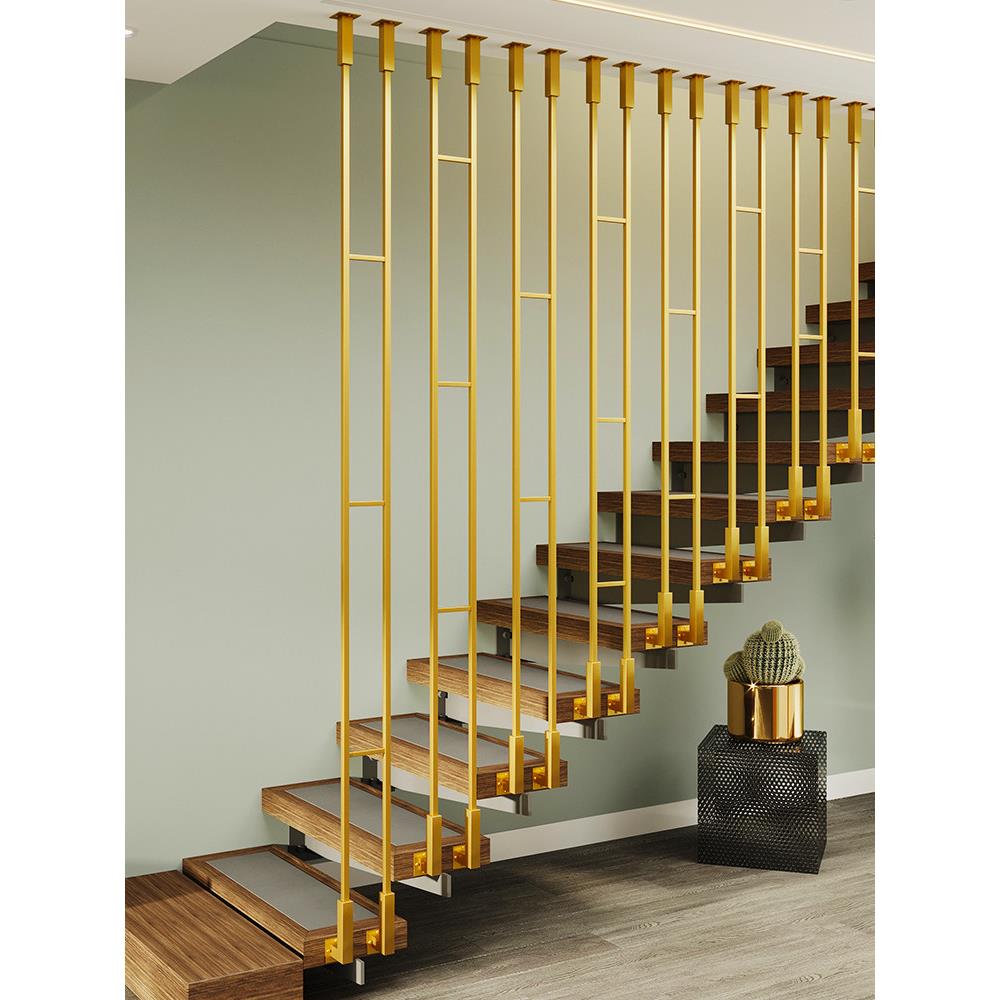 轻型豪华铁制楼梯栏杆,现代简约室内覆式家庭护栏,新型中国风自