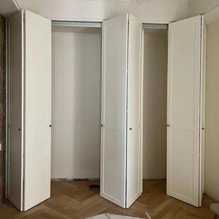 定制衣柜门衣帽间储物间隐形门现代简约衣柜折叠门室内实木覆合门