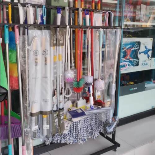 超市挂拖把架扫把展示架样品陈列地拖货架拖把架移动落地式拖把架