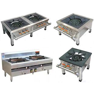 猛火商用韩式低汤灶炉不锈钢单双眼节能燃气矮脚矮仔炉吊汤炉