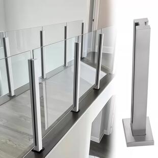 高端定制不锈钢楼梯扶手立柱阳台钢化玻璃栏杆护栏配件简约时尚