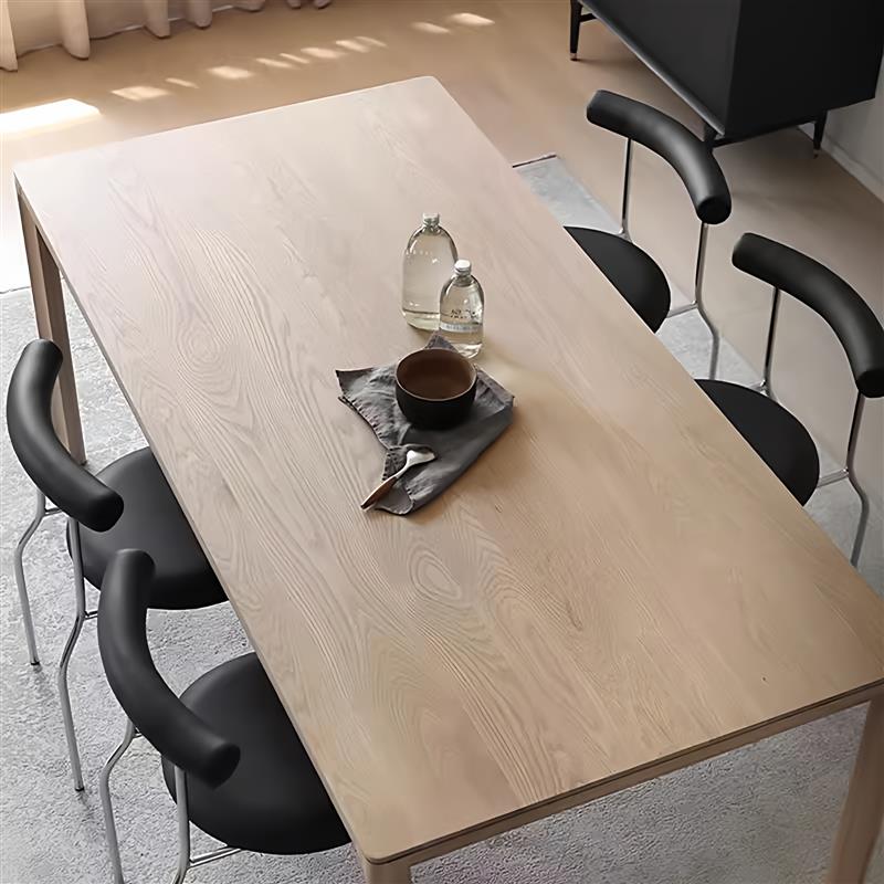 北欧实木餐桌椅极简橡木书桌工作台小户型长桌家用原木风饭桌定制