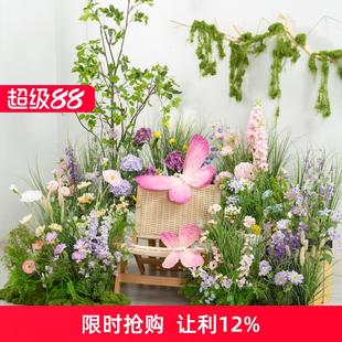 仿真绿植花艺造景网红拍照道具假花布置餐厅打卡摄影场景布置花草