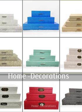 新中式木质首饰盒样板房卧室衣帽间橱窗饰品盒软装饰品收纳盒摆件